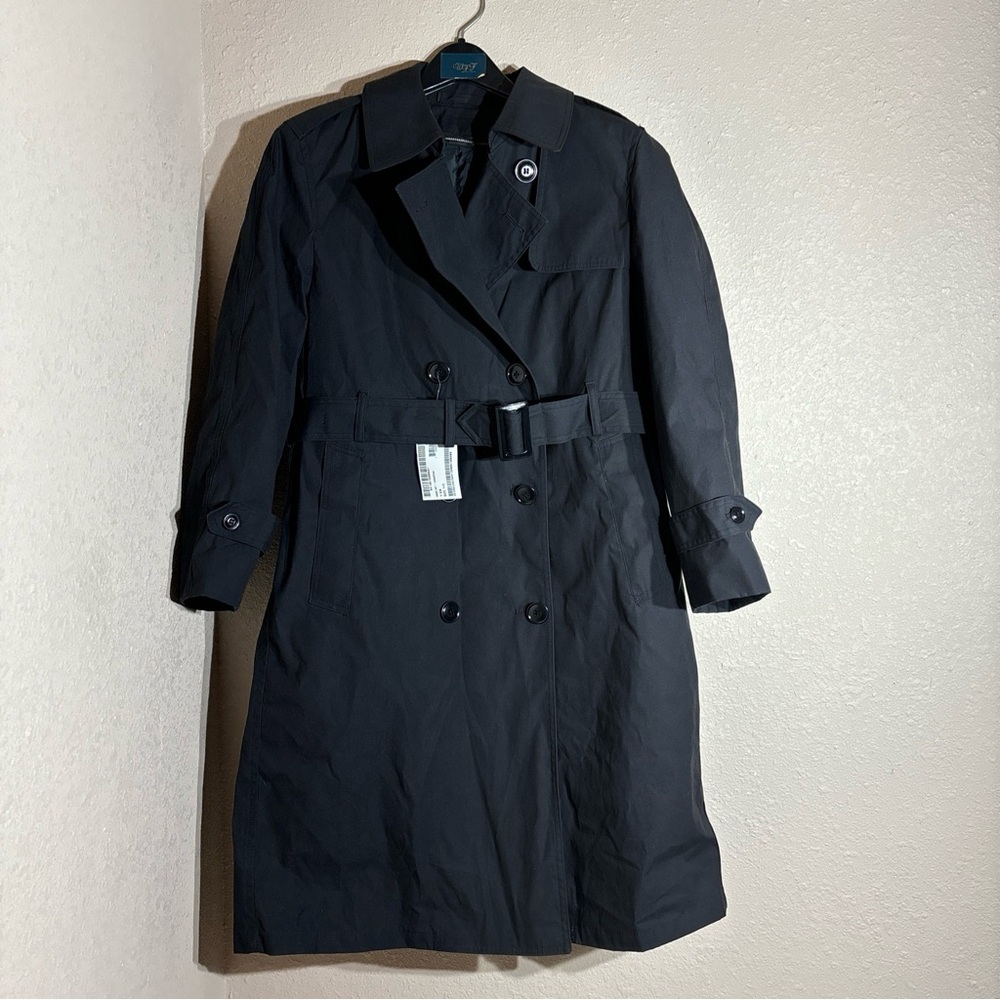 Coat All Weather Womens US Army Black Size 14S Garrison Trench Coat Liner